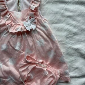 Mayoral Pink and White Floral Diaper Cover Set